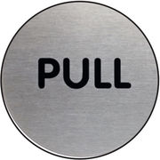 Round Stainless Steel Pull Symbol