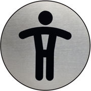 Round Stainless Steel Gentlemans Symbol