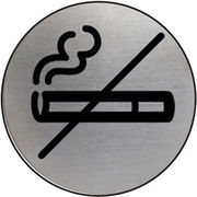 Round Stainless Steel No Smoking Symbol