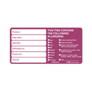 Allergen Product/Shelf Life Labels