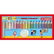 Stabilo Woody 3 in 1 Colouring Pencil Paint Brush and Sharpener Set