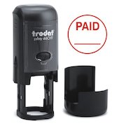 Trodat Printy 46019 Self Inking Word Stamp PAID 19mm Diameter Red Ink