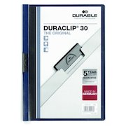 Durable Duraclip 30 Report File 3mm A4 Midnight Blue (Pack 25) 220028