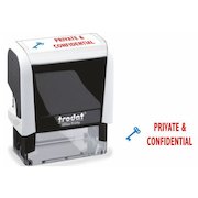 Trodat Office Printy 4912 Self Inking Word Stamp PRIVATE AND CONFIDENTIAL 46x18mm Blue/Red Ink