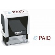 Trodat Office Printy 4912 Self Inking Word Stamp PAID 46x18mm Blue/Red Ink