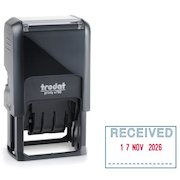 Trodat 4750/L2 Eco Self Inking Word and Date Stamp RECEIVED 39x23mm Blue/Red Ink
