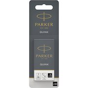 Parker Quink Long Ink Refill Cartridge for Fountain Pens Black (Pack 10)