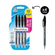Paper Mate Flexgrip Gel Rollerball Pen 0.7mm Line Black (Pack 4)
