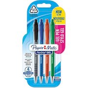 Paper Mate Flexgrip Gel Rollerball Pen 0.7mm Line Black/Blue/Green/Red (Pack 4)