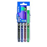 Pilot Set2Go V7 Hi-Tecpoint Liquid Ink Rollerball Pen 0.7mm Tip 0.5mm Line Black/Blue/Green/Red (Pack 4)
