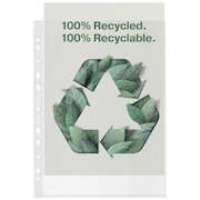 Rexel Recycled Multi Punched Pocket Polyproylene A4 70 Micron Top Opening Clear (Pack 100) 2115702