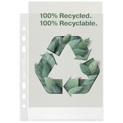 Rexel Multi Punched Recycled Pocket Polypropylene A5 70 Micron Top Opening Clear (Pack 100) 2115703