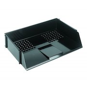 ValueX Deflecto Letter Tray Wide Entry A4/Foolscap Landscape Black