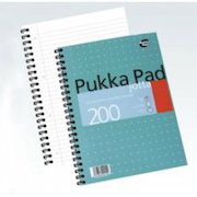 Pukka Pad Mettallic Jotta Nbk Wirebound 80gsm Ruled Margin Perf Punch 4 Hole 200pp A4+