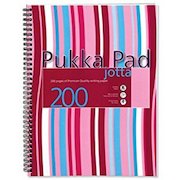 Pukka Pad Jotta A4 Wirebound Polypropylene Cover Notebook Ruled 200 Pages Pink Stripe (Pack 3)