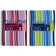 Pukka Pad Jotta A5 Wirebound Polypropylene Cover Notebook Ruled 200 Pages Assorted Stripe Colours (Pack 3)