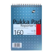 Pukka Metallic Reporters Pad Wirebound 80gsm Ruled and Perforated 160pp 140x205mm Blue