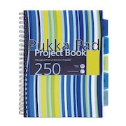 Pukka Pad Project Book Wirebound Perforated Ruled 5-Divider 80gsm 250pp A4 Assorted