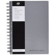 Pukka Pad A5 Wirebound Hard Cover Notebook Ruled 160 Pages Silver (Pack 5)