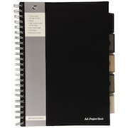 Pukka Pad A4 Wirebound Polypropylene Cover Project Book Ruled 250 Pages Black (Pack 3)