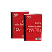 ValueX 210x130mm Duplicate Order Book Carbonless 1-100 Taped Cloth Binding 100 Sets (Pack 5)