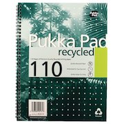 Pukka Pad Recycled Nbk Wbnd 80gsm Ruled Margin Perf Punched 4 Holes 110pp A4+ Green