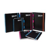 Pukka Pad Neon A4 Wirebound Polypropylene Cover Project Book Ruled 200 Pages Assorted Colours (Pack 3)