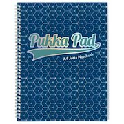 Pukka Pad Glee Jotta A4 Wirebound Card Cover Notebook Ruled 200 Pages Dark Blue (Pack 3)