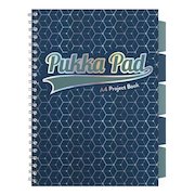 Pukka Pad Glee A4 Wirebound Polypropylene Cover Project Book Ruled 200 Pages Dark Blue (Pack 3)