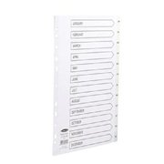 ValueX Divider A4 Jan-Dec Multipunched 120 Micron PP White 64701