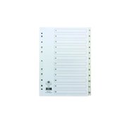 Concord Index 1-12 Polypropylene Multipunched Reinforced Holes 120 Micron A4 White