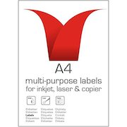 ValueX Multipurpose Label 210x297mm 1 Per A4 Sheet White (Pack 100 Labels)