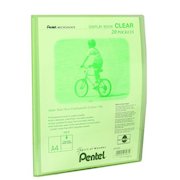 Pentel Recycology A4 Display Book Clear 20 Pocket Green (Pack 20)