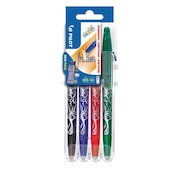 Pilot Set2Go FriXion Erasable Gel Rollerball Pen 0.7mm Tip 0.35mm Line Black/Blue/Green/Red (Pack 4)