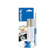 Pilot Pintor Medium Bullet Tip Paint Marker 4.5mm Gold and Silver Colours (Pack 2) 3131910517696