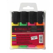 ValueX Flat Barrel Highlighter Pen Chisel Tip 1-5mm Line Assorted Colours (Pack 4)