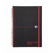 Black n Red A5 Wirebound Polypropylene Cover Notebook Recycled Ruled 140 Pages Black/Red (Pack 5)