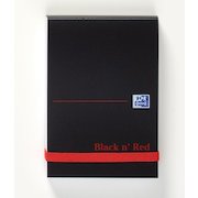 Black n Red A7 Casebound Polypropylene Cover Notebook Ruled 192 Pages Black/Red (Pack 10)