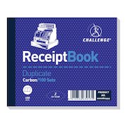 Challenge 105x130mm Duplicate Receipt Book Carbon Taped Cloth Binding 100 Sets (Pack 5)