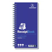 Challenge 280x141mm Duplicate Receipt Book Carbonless Wirebound 200 Sets