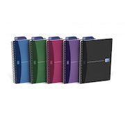 Oxford A5 Wirebound Polypropylene Cover Notebook Ruled 180 Pages Metallic Assorted Colours (Pack 5)