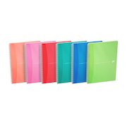 Oxford A5 Wirebound Polypropylene Cover Notebook Ruled 180 Pages Bright Transparent Assorted Colours (Pack 5)