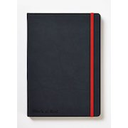 Black n Red A5 Casebound Hard Cover Journal Ruled 144 Pages Black/Red