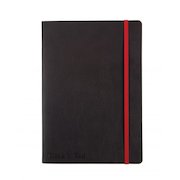 Black n Red A5 Casebound Soft Cover Journal Ruled Black/Red 144 Pages