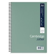 Cambridge Jotter A4 Wirebound Hard Cover Notebook Ruled 200 Pages Metallic Green (Pack 3)