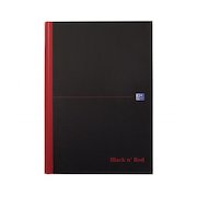 Black n Red Notebook Casebound 90gsm Ruled Indexed A-Z 192pp A4