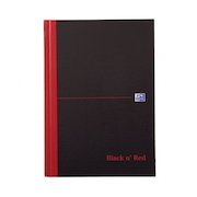 Black n Red A5 Casebound Hard Cover Notebook A-Z Ruled 192 Pages Black/Red (Pack 5)