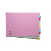 Elba Divider 10 Part A3 Landscape 160gsm Card Assorted Colours (Pack 10) 100080772