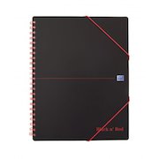 Black n Red Meeting Bk Poly Wbnd 90gsm Ruled Margin Perf Punched 4 Holes 160pp A4+