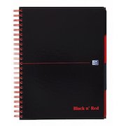 Oxford Black n Red Project Book A4 Hardback Wirebound Ruled Margin SCRIBZEE Compatible 200 Pages (Pack 3) 100080730